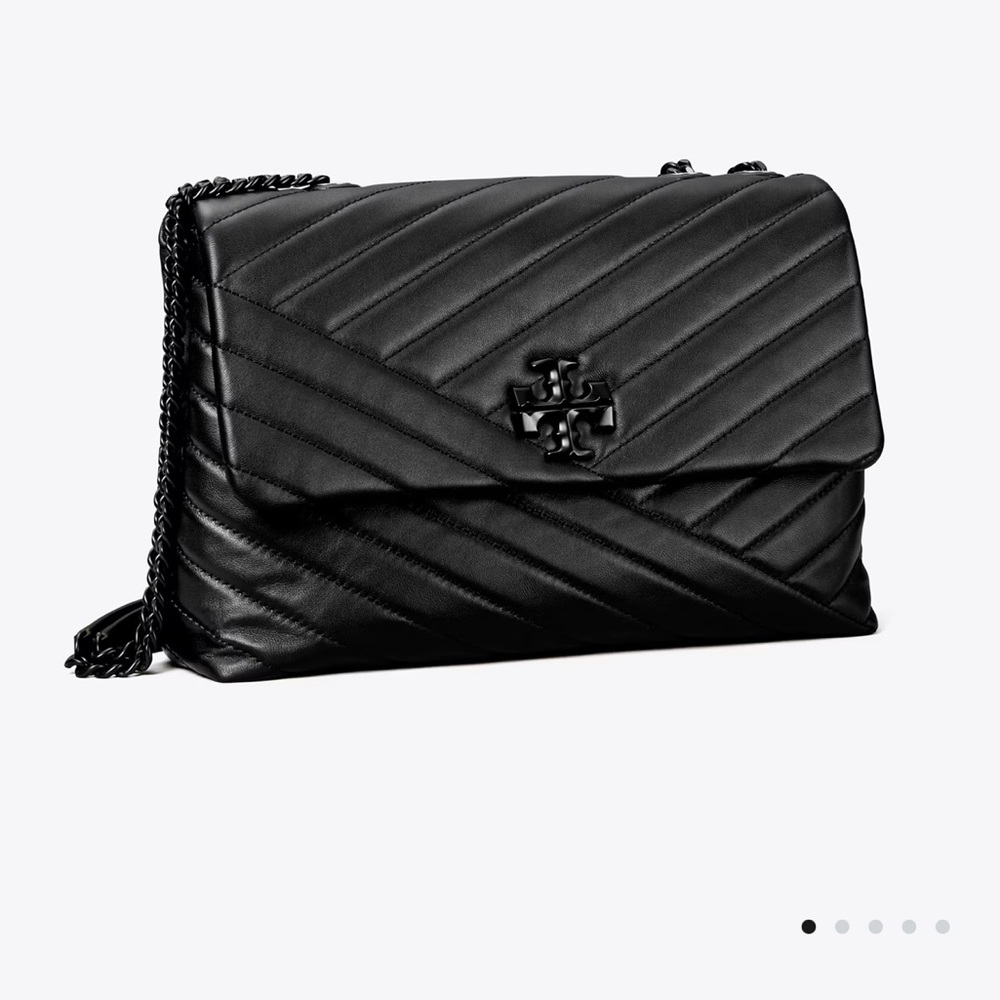 Tory Burch Black Kira Chevron Convertible Shoulder Bag Retail $598